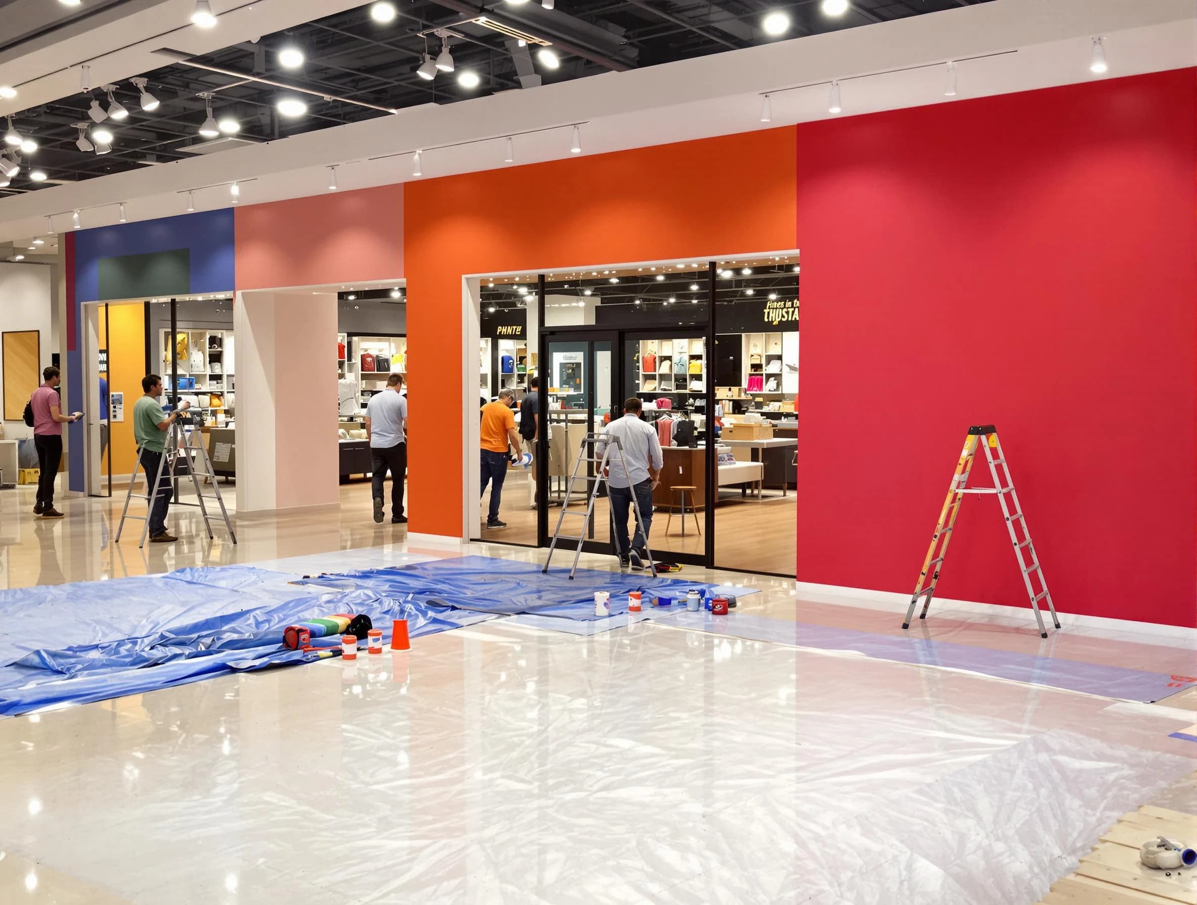 Sun City House Painters painting a commercial interior in Sun City, AZ