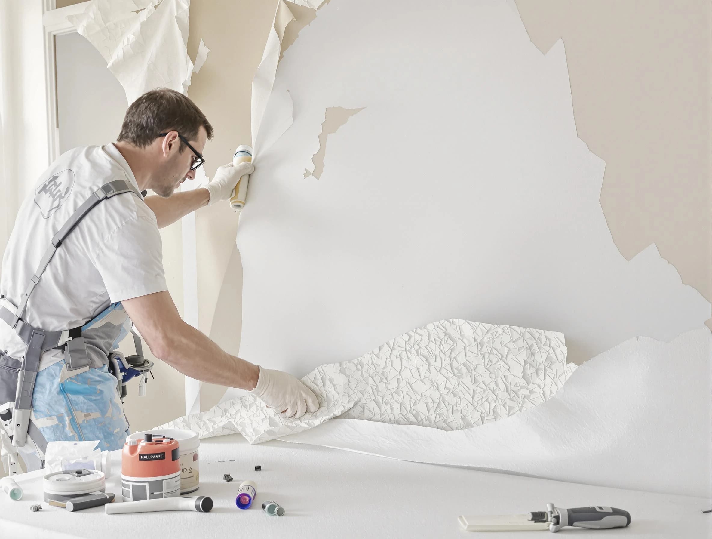 Detailed wallpaper removal and wall prep by Sun City House Painters in Sun City