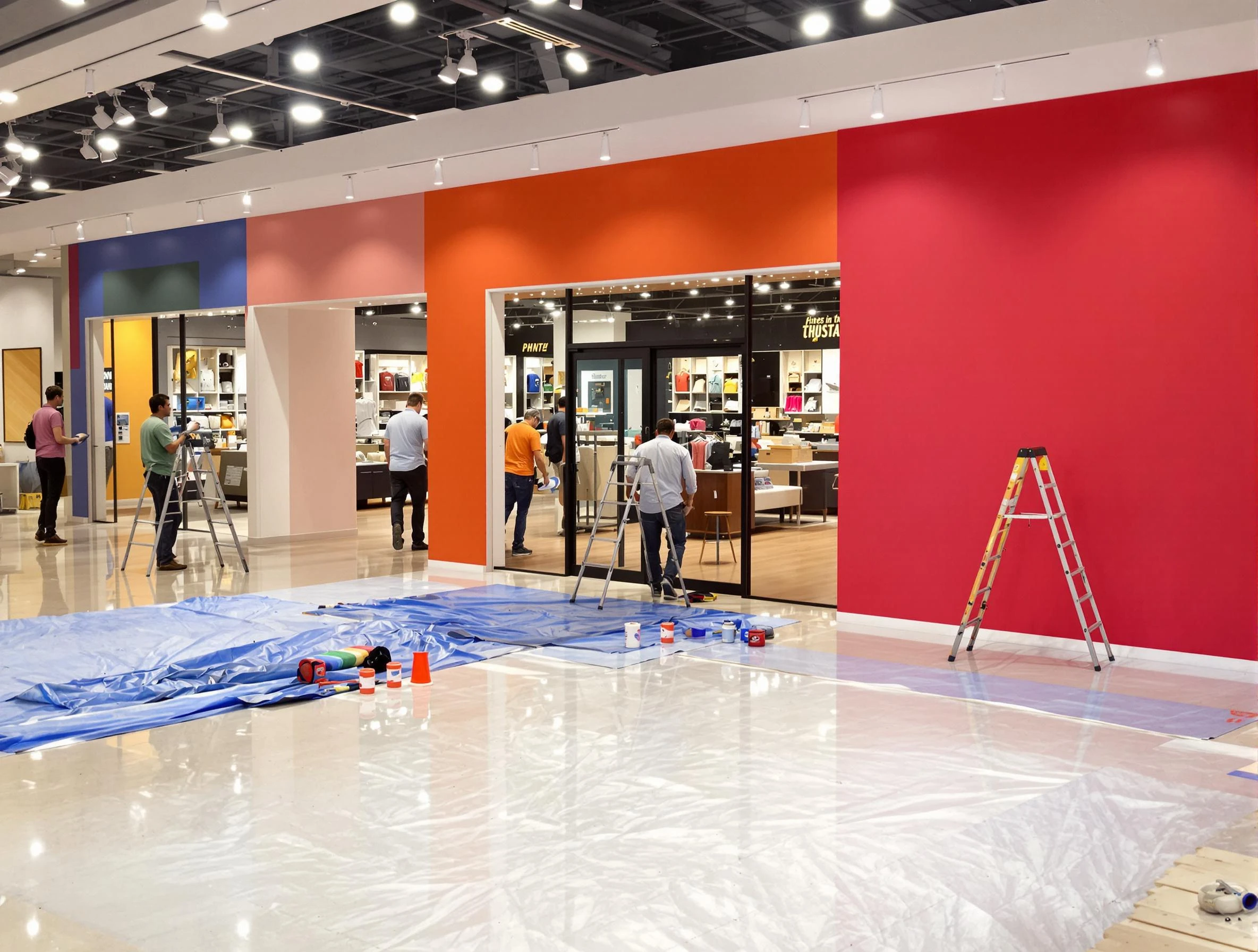 Sun City House Painters painting a commercial interior in Sun City, AZ